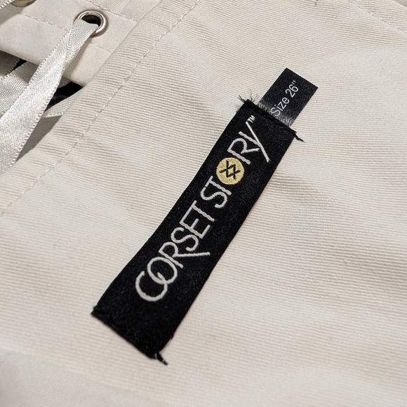 White Lace-Up Ruffled Women's Top - Picture 3 of 6